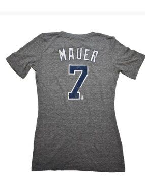 Campus Lifestyle MLB Womens Minnesota Twins Joe Mauer V-Neck Shirt New